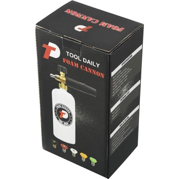 Foam Cannon with 1/4 Inch Quick Connector,1 Liter, 5 Pressure Washer Nozzle Tips - Picture 6 of 7